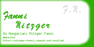 fanni mitzger business card